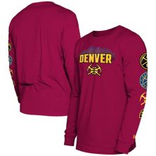 Мужская футболка New Era Red Denver Nuggets 2023/24 City Edition с длинным рукавом New Era