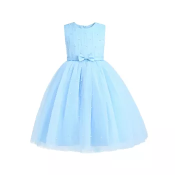 Платье из тюля с жемчужным бантом для маленьких девочек, маленьких девочек и девочек Tulleen