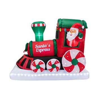 Mr Christmas 6 ft. Outdoor Lit Inflatable Santa's Express Train Mr Christmas