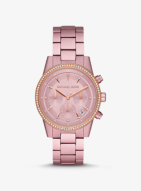 Pink michael on sale kors watch