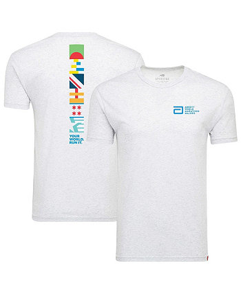 Удобная футболка Tri-Blend для мужчин и женщин White World Marathon Majors Sportiqe