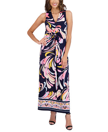 Women's Printed Sleeveless V-Neck Maxi Dress Sandra Darren