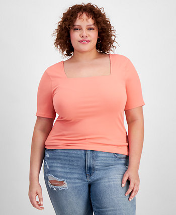 Trendy Plus Size Second Skin Square-Neck Top And Now This