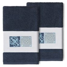 Linum Home Textiles Турецкий хлопок Vivian Набор из 2 полотенец для рук с украшением LINUM HOME TEXTILES