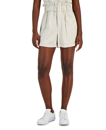Женские шорты из льняной смеси с поясом в виде бумажного пакета, созданные для Macy's And Now This