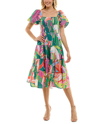 Многоярусное платье с пышными рукавами и принтом для юниоров Crystal Doll