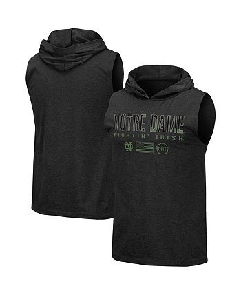 Men's Black Notre Dame Fighting Irish OHT Military-Inspired Appreciation Camo Logo Hoodie Sleeveless T-shirt Colosseum