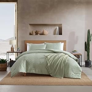 Wrangler - Comforter Set, Super Soft Bedding with Matching Sham & Bonus Throw Blanket, Yellowstone Inspired, Geometric Room Decor (Sedona Green, Twin) Wrangler