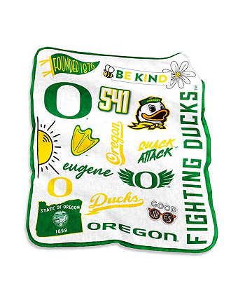 Плюшевое одеяло Oregon Ducks Native Raschel размером 50 x 60 дюймов Logo Brand