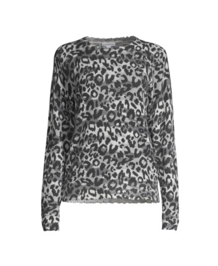 Distressed Leopard-Print Cashmere Sweater Minnie Rose