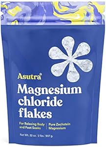 ASUTRA Magnesium Chloride Bath Flakes, 2 lbs - for Relaxing Foot & Body Soaks, Epsom Salt Alternative, Rapid Absorption Asutra