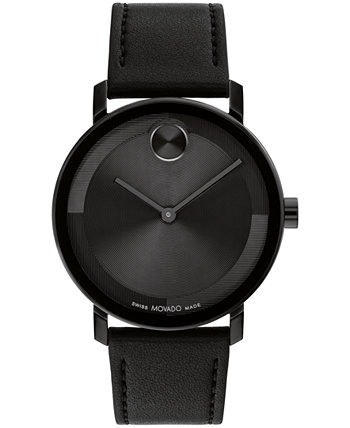 Мужские часы Bold Evolution 2.0 швейцарские кварцевые черные кожаные часы 40 мм Movado