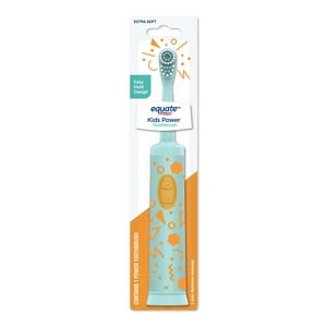 Equate Kids Power Toothbrush, Battery Powered, Extra Soft Bristles, Easy Hold Design, Kids, 1 Count Equate