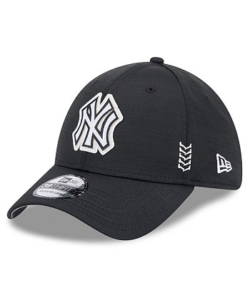 Мужская черная кепка New York Yankees 2024 Clubhouse 39THIRTY Flex Fit New Era