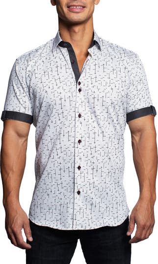 Рубашка с короткими рукавами и принтом Galilio Tetris, стандартный крой Maceoo