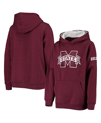 Boys Youth Maroon Mississippi State Bulldogs Big Logo Pullover Hoodie Stadium Athletic