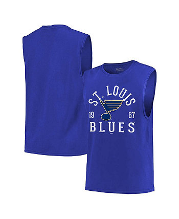 Men's Threads Blue St. Louis Blues Softhand Muscle Tank Top Majestic