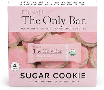 Truvani Plant Based Snack Bars | Chocolate Chip Cookie Dough 4 Pack | 5g Protein | USDA Organic and Vegan | The Only Bar | Dairy, Soy, and Gluten Free | Individually Wrapped Truvani