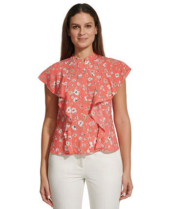 Женская блузка с рюшами и цветочным принтом Tommy Hilfiger