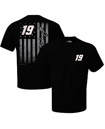 Мужская черная футболка Martin Truex Jr Exclusive Tonal Flag Joe Gibbs Racing Team Collection