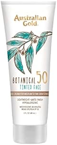 Australian Gold Botanical SPF 50 Tinted Face Sunscreen, Non-Chemical BB Cream, Water-Resistant, Matte Finish, Sensitive Skin, 3 FL Oz Australian Gold