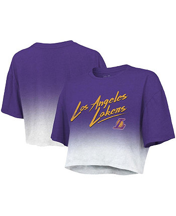 Женские укороченные футболки с фиолетовым и белым принтом Лос-Анджелес Лейкерс Dirty Dribble Tri-Blend Majestic