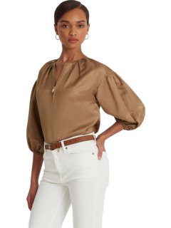Женская блуза Shantung Blouson-Sleeve от LAUREN Ralph Lauren LAUREN Ralph Lauren