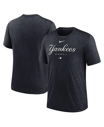 Men's Heather Charcoal New York Yankees Authentic Collection Early Work Tri-Blend Performance T-shirt Nike