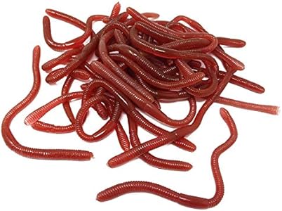 Honbay 30PCS Plastic Soft Fake Earthworm Faux Lifelike Stretchy Rubber Earthworms Trick Toy for Halloween April Fool's Day Party Honbay