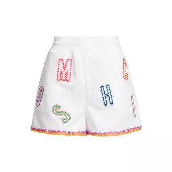 Трикотажные шорты с вышитым логотипом Moschino
