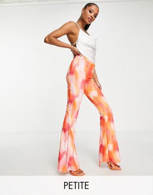 I Saw It First Petite scuba flared pants in smudge print - part of a set I Saw It First Petite