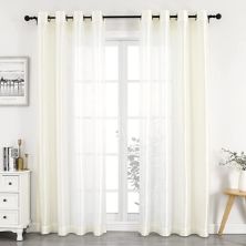 GoodGram Montauk Accents 2 Pack Ultra Luxurious Faux Silk Sheer Grommet Top Curtain Panels GoodGram