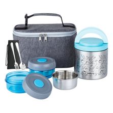 Lille Home Lunch Box Set, An 22OZ Vacuum Insulated Bento/Snack Box, Two 7OZ BPA-Free Food Containers, A Lunch Bag, A Portable Cutlery Set Lille Home