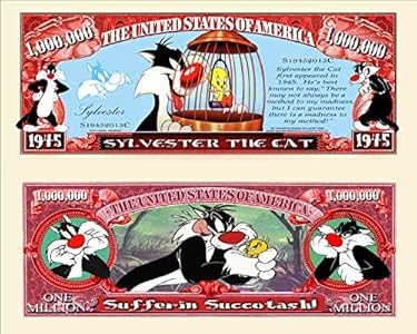 Anime Source Looney Tune Sylvester The Cat Commemorative Novelty Million Bill with Semi Rigid Protector Anime Source