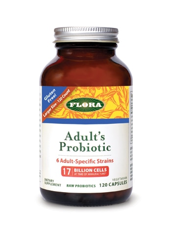 Flora Flora Aldut Пробиотик -- 17 миллиардов клеток -- 120 вегетарианских капсул Flora