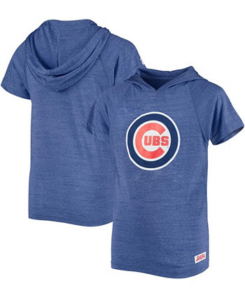 Пуловер с короткими рукавами и капюшоном с короткими рукавами и регланами для больших мальчиков и девочек Royal Chicago Cubs Stitches