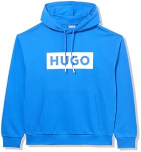 HUGO Men's Logo Stripe Cotton Hooded Sweatshirt Hugo