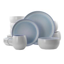 Elama Mocha 16 Piece Stoneware Dinnerware Set Elama