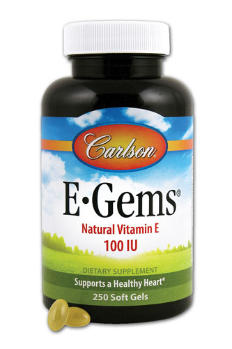 Carlson E-Gems® Натуральный витамин Е — 100 МЕ — 250 капсул Carlson