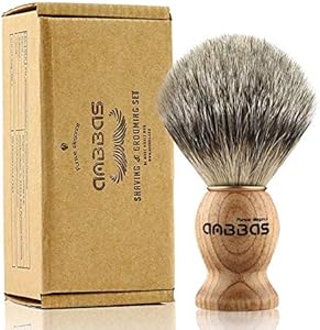 Badger Shaving Brush Holder Set,Wooden Handle Shave Brush,Contracted Design Resin Shaving Stand,2pcs Traditional Shaving Kit for Men by Anbbas Anbbas