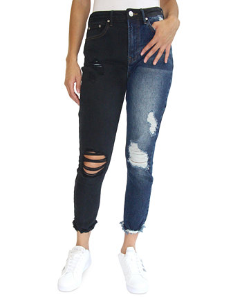 Двухцветные рваные джинсы Mom для юниоров Almost Famous