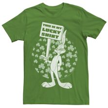Мужская футболка Looney Tunes Bugs Bunny & # 34; This Is My Lucky Shirt & # 34; Тройник Looney Tunes
