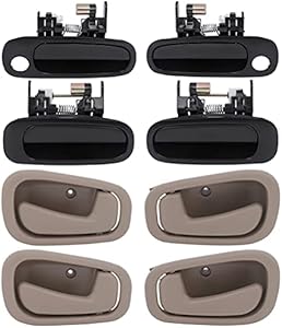 OCPTY Door Handles Exterior Interior Driver Passenger Side Replacement fit 1998-2002 for Corolla Outside Inside Door Handles(8pcs) Ocpty