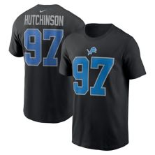 Men's Nike Aidan Hutchinson Black Detroit Lions Player Name & Number T-Shirt Nitro USA