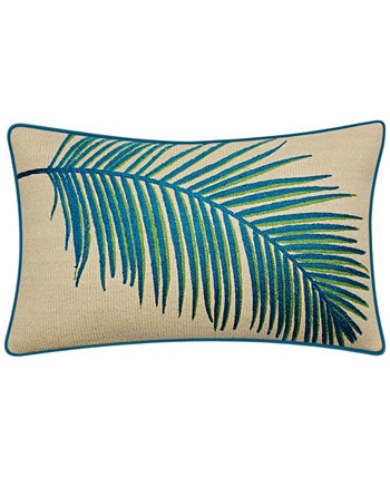 Декоративная подушка NYBG для использования на открытом воздухе и в помещении, с вышивкой рафией в форме пальмы, 12 x 20 дюймов Edie@Home