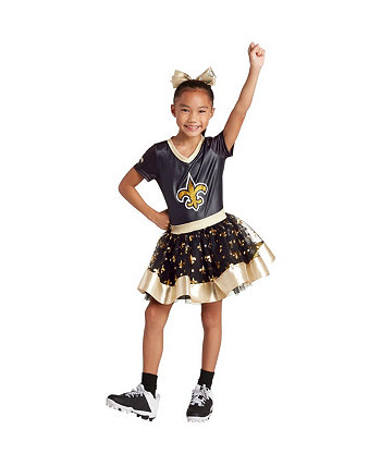 Молодежный черный костюм-пачка New Orleans Saints для девочек, костюм Game Day с v-образным вырезом Jerry Leigh