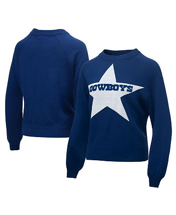 Женский темно-синий пуловер с принтом реглан с надписью Dallas Cowboys и свитером со звездами Lauren James