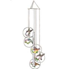 FC Design 24&#34; Long 5-Ring Polyresin Hummingbird Wind Chime Garden Patio Decoration Perfect Gifts for Holiday F.C Design