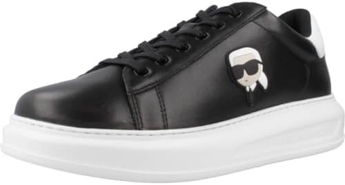 KARL LAGERFELD K Ikonik NFT Kapri Men's Lace Up Leather Trainers (Black White, US 10) Karl Lagerfeld