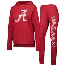 Women's Concepts Sport Crimson Alabama Crimson Tide Long Sleeve Hoodie T-Shirt & Pants Sleep Set Unbranded